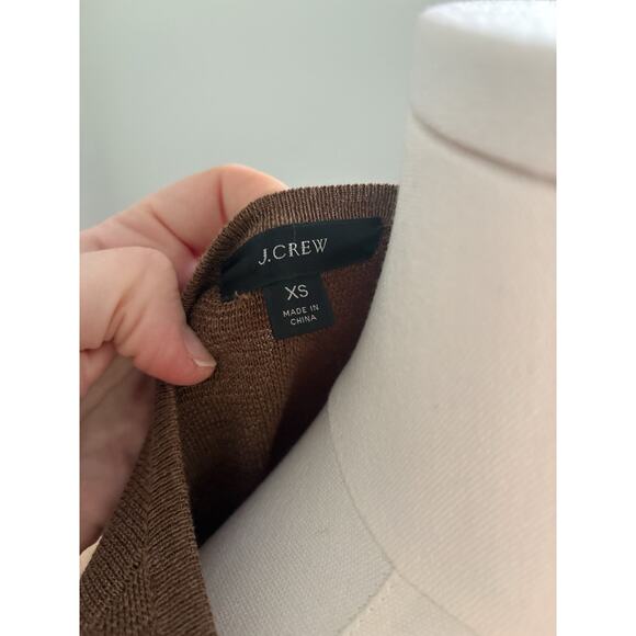 J. Crew Juliette Linen Duster Cardigan Sweater Size XS Tan Longline - Picture 10 of 10